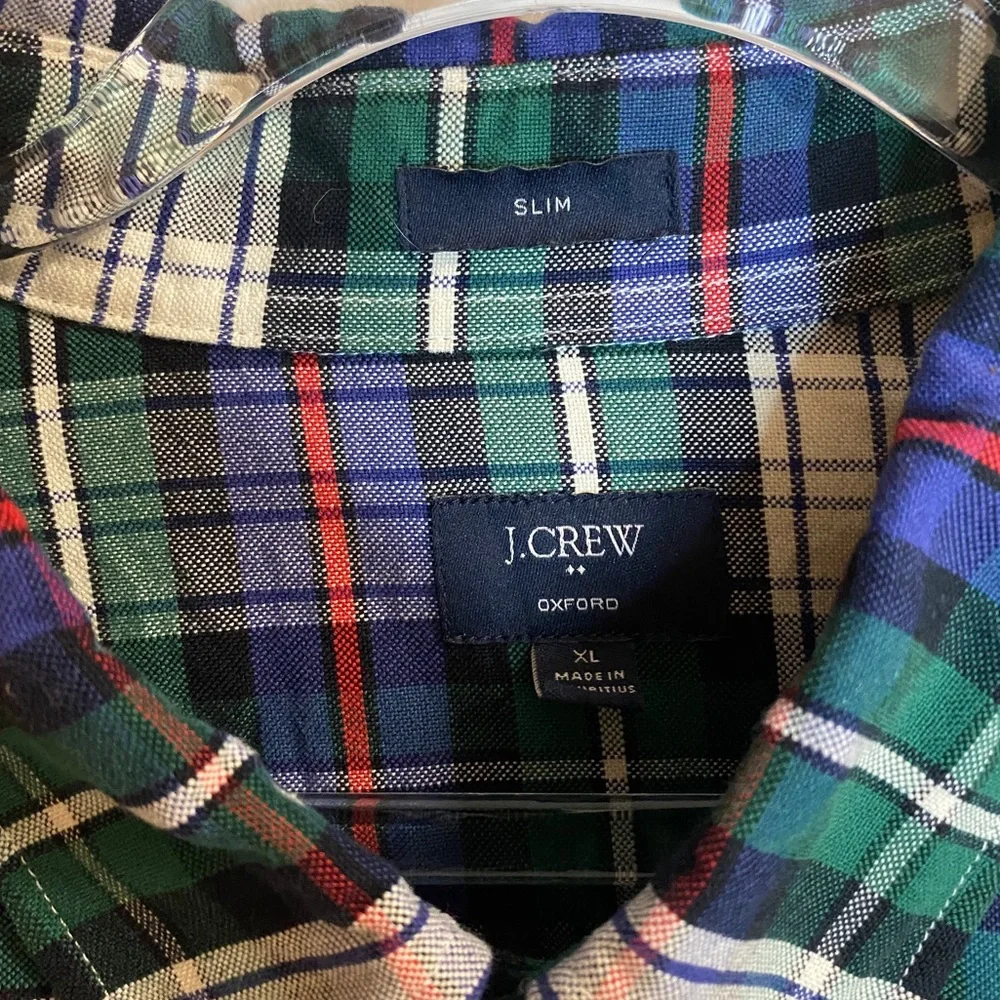 J. Crew Oxford Plaid Button Down Shirt